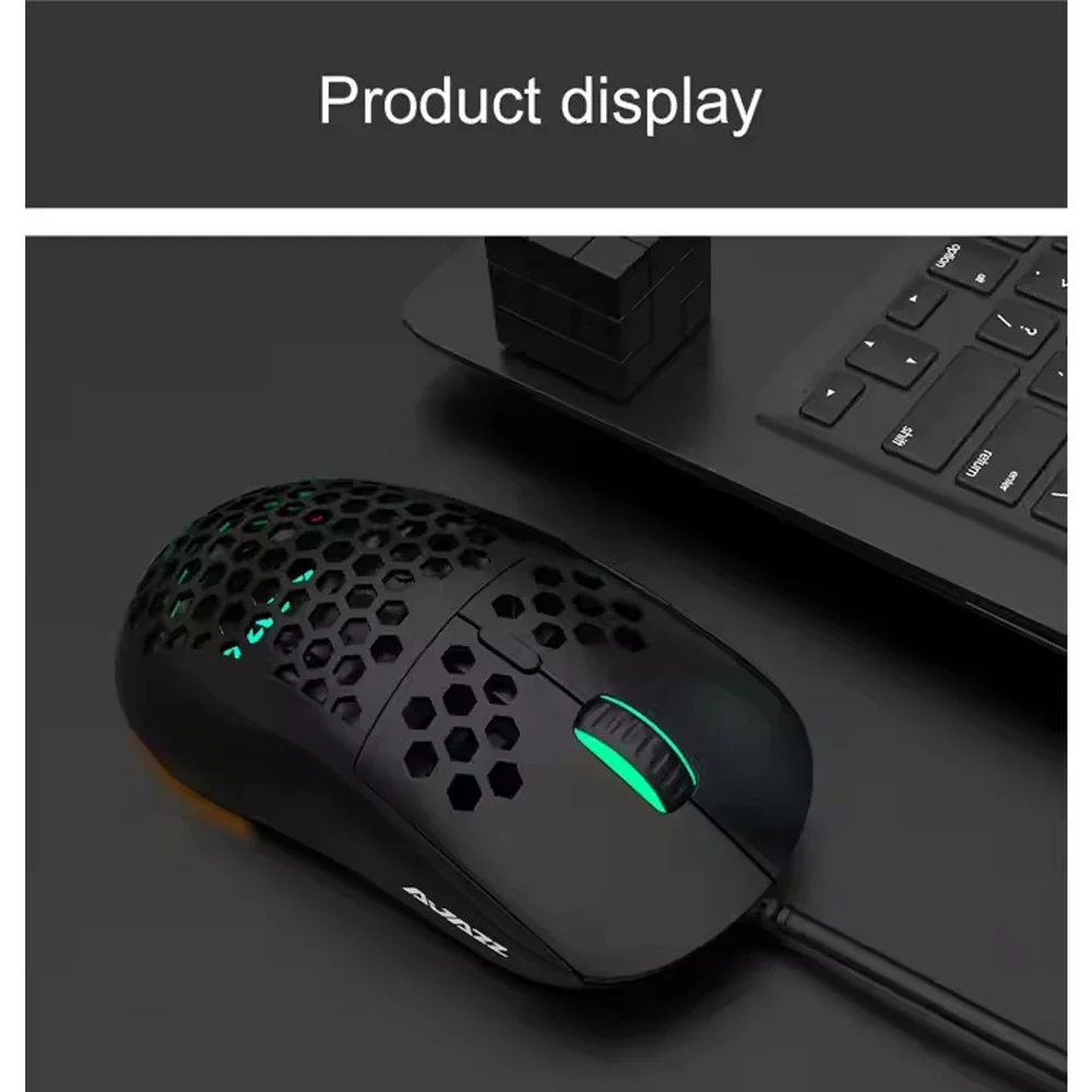 FIRSTBLOOD ONLY GAME. AJ380 69g Lightweight Gaming Mouse with Honeycomb Shell...